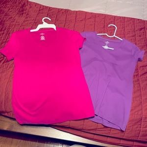 Nwot 2-St John’s Bay SS tees with v-neck, PS & S